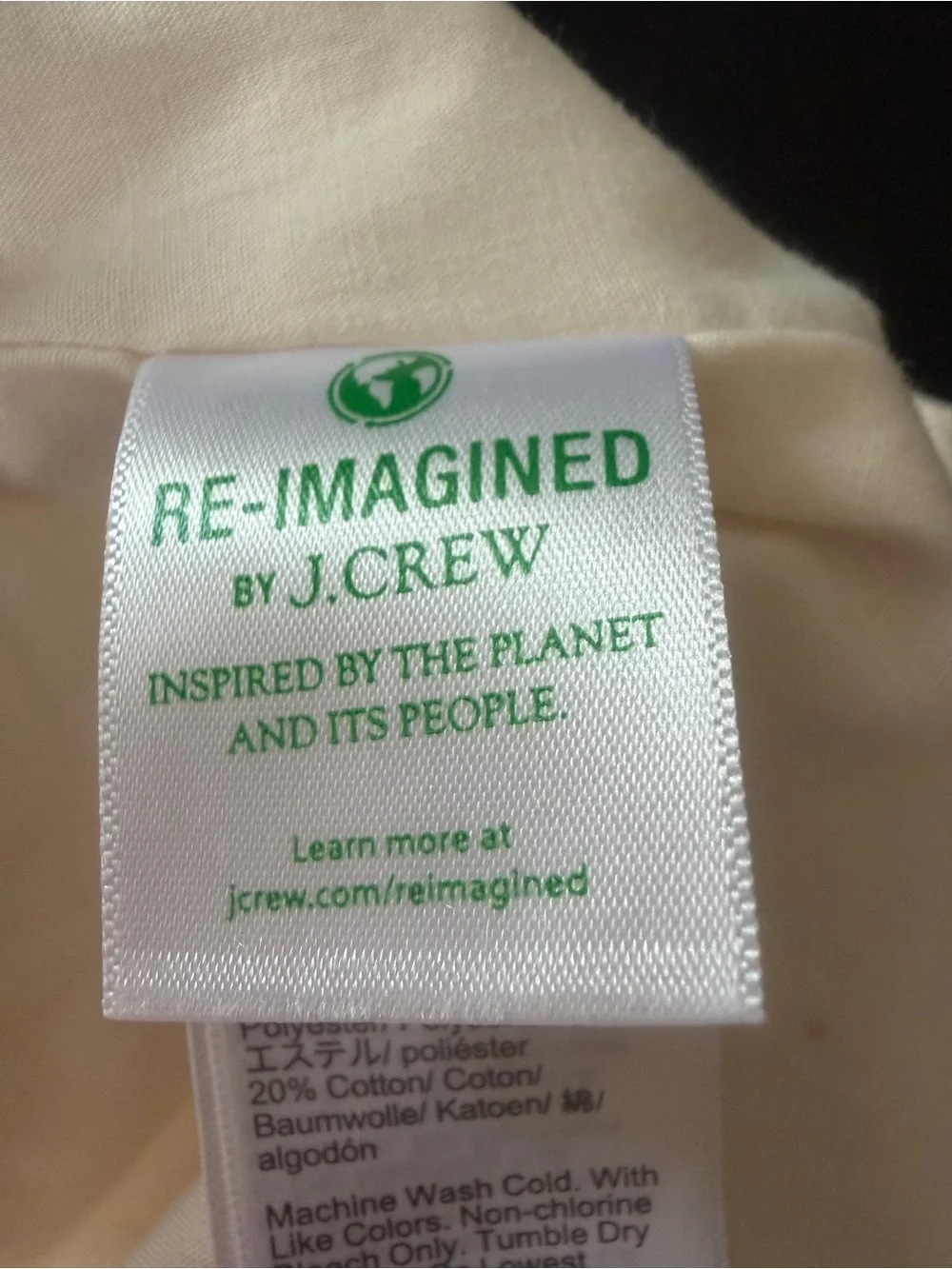 J. Crew Linen Blend Button-Front Cream A line Mini Skirt with Flap Pockets Sz 6